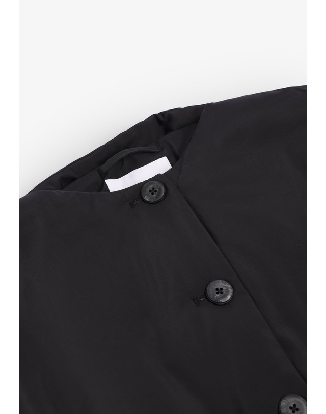 스칼퍼스 오브젝트 스카프 숏 패딩 자켓 74459 BLACK 블랙 착용컷