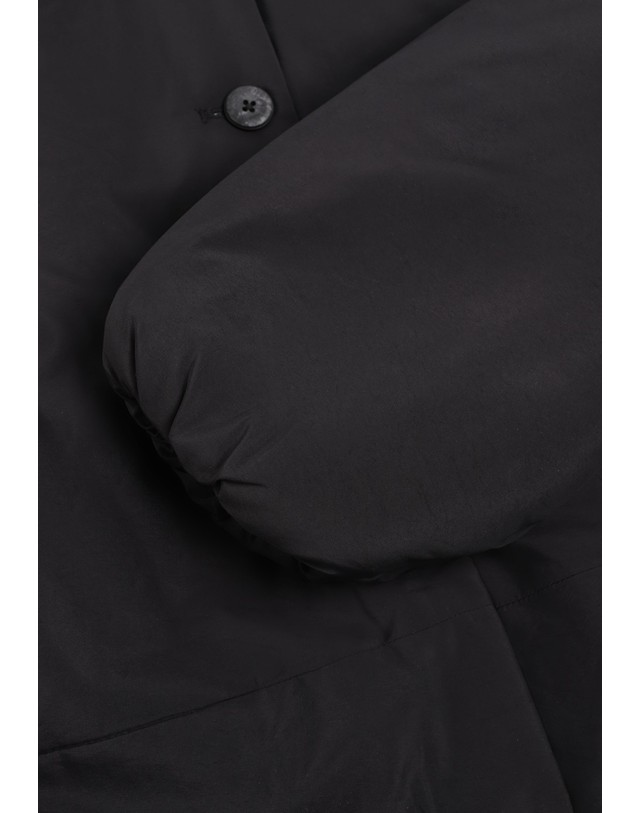 스칼퍼스 오브젝트 스카프 숏 패딩 자켓 74459 BLACK 블랙 착용컷