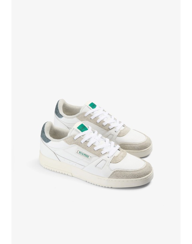 스칼퍼스 스캘퍼스 레트로 레이스업 스니커즈 69685 WHITE/BLUE 화이트 착용컷