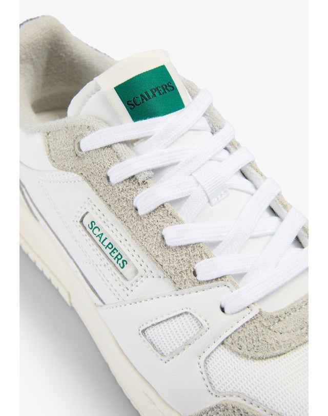스칼퍼스 스캘퍼스 레트로 레이스업 스니커즈 69685 WHITE/BLUE 화이트 착용컷