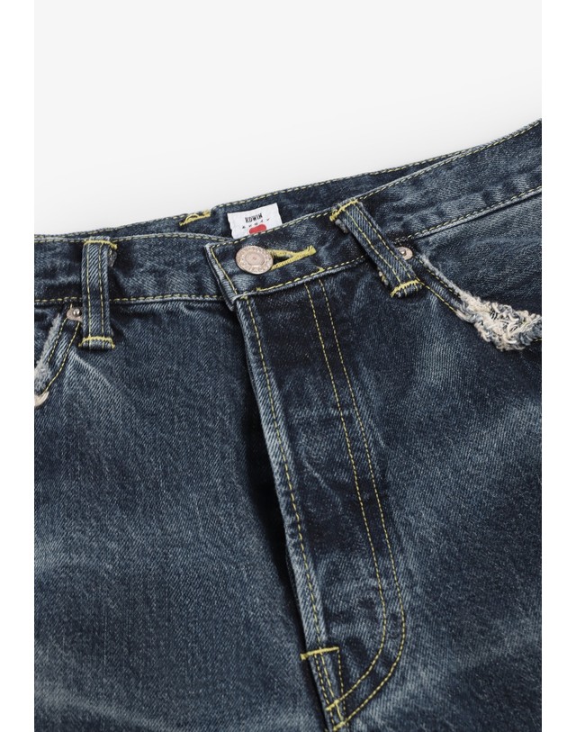 스칼퍼스 에드윈 루즈핏 빈티지 워싱 데님 팬츠 78431 DARK DENIM 네이비 착용컷