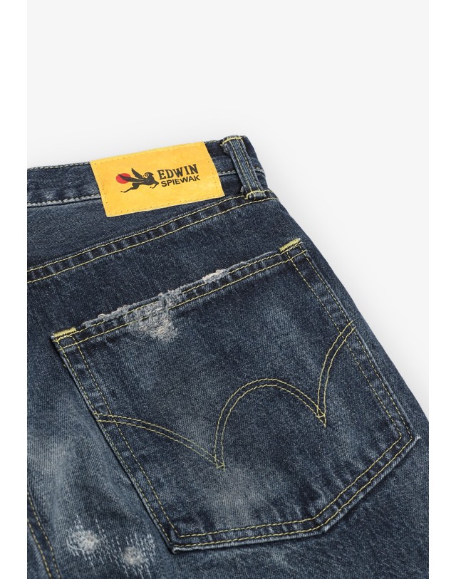 스칼퍼스 에드윈 루즈핏 빈티지 워싱 데님 팬츠 78431 DARK DENIM 네이비 착용컷