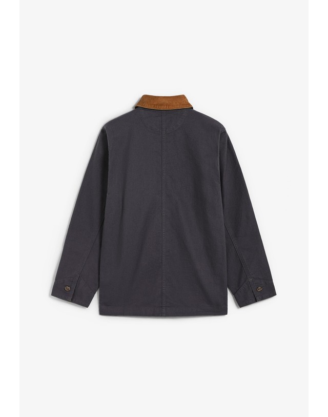 스칼퍼스 파타고니아 배색 카라 캔버스 워크 자켓 64917 NAVY 그레이 착용컷