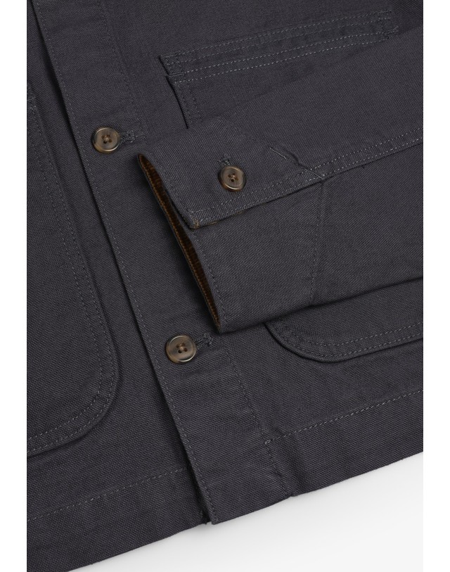 스칼퍼스 파타고니아 배색 카라 캔버스 워크 자켓 64917 NAVY 그레이 착용컷