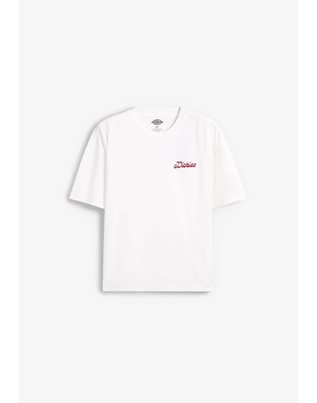 스칼퍼스 디키즈 백 프린트 라운드넥 반팔 티셔츠 74913 WHITE 화이트 착용컷