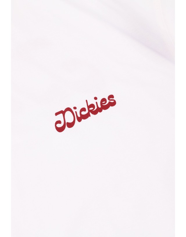 스칼퍼스 디키즈 백 프린트 라운드넥 반팔 티셔츠 74913 WHITE 화이트 착용컷