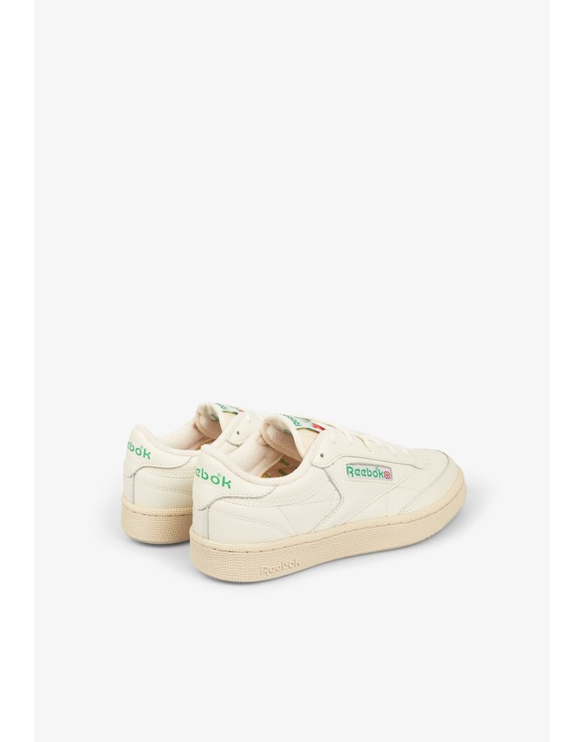 스칼퍼스 리복 클럽 C 85 빈티지 레더 스니커즈 55038 WHITE/GREEN 아이보리 착용컷