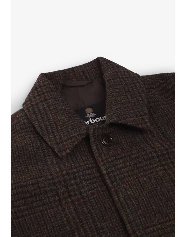 스칼퍼스 바버 체크 울 남성 싱글 코트 78881 DARK BROWN 초콜릿 착용컷