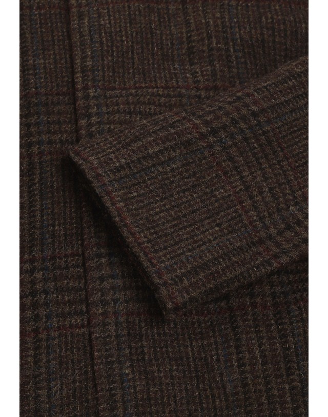 스칼퍼스 바버 체크 울 남성 싱글 코트 78881 DARK BROWN 초콜릿 착용컷