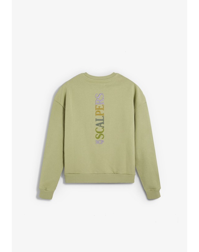 스칼퍼스 스캘퍼스 로고 라운드넥 긴팔 맨투맨 72775 LIGHT KHAKI 카키 착용컷