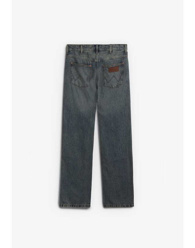 스칼퍼스 랭글러 루즈핏 스트레이트 워싱 데님 진 72445 DENIM 네이비 착용컷