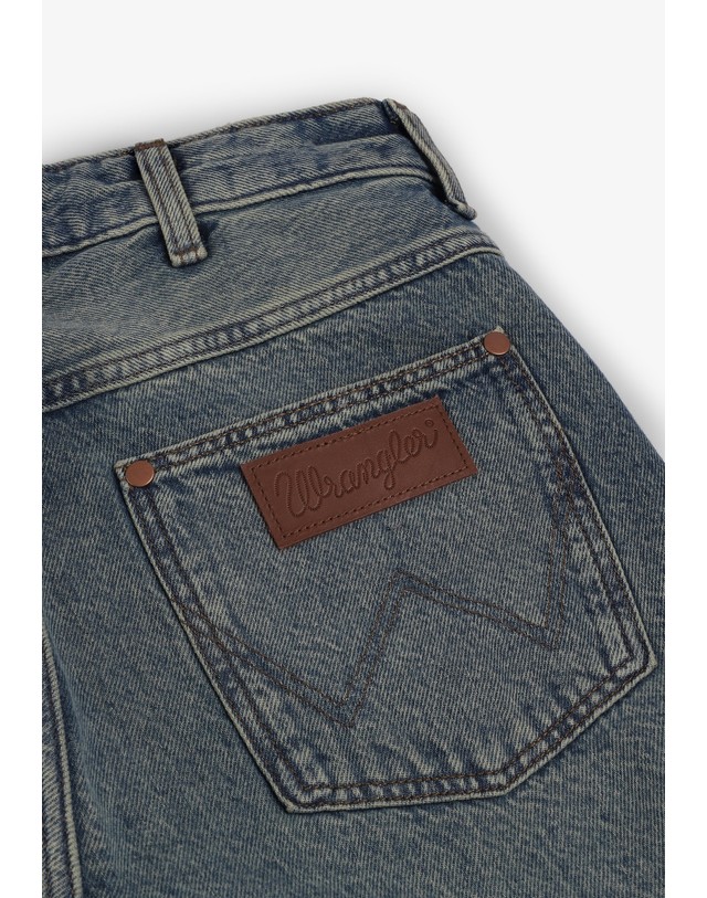 스칼퍼스 랭글러 루즈핏 스트레이트 워싱 데님 진 72445 DENIM 네이비 착용컷