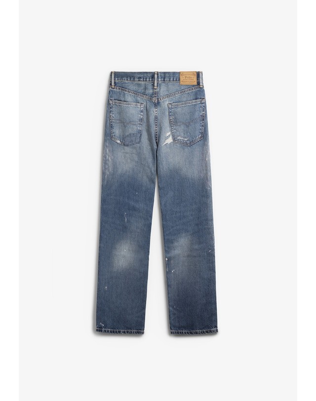 스칼퍼스 폴로 랄프 로렌 페인트 스플래터 스트레이트 청바지 74993 DENIM 블루 착용컷