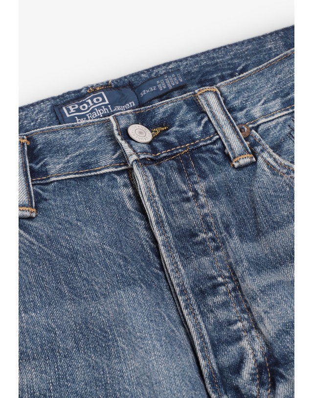 스칼퍼스 폴로 랄프 로렌 페인트 스플래터 스트레이트 청바지 74993 DENIM 블루 착용컷