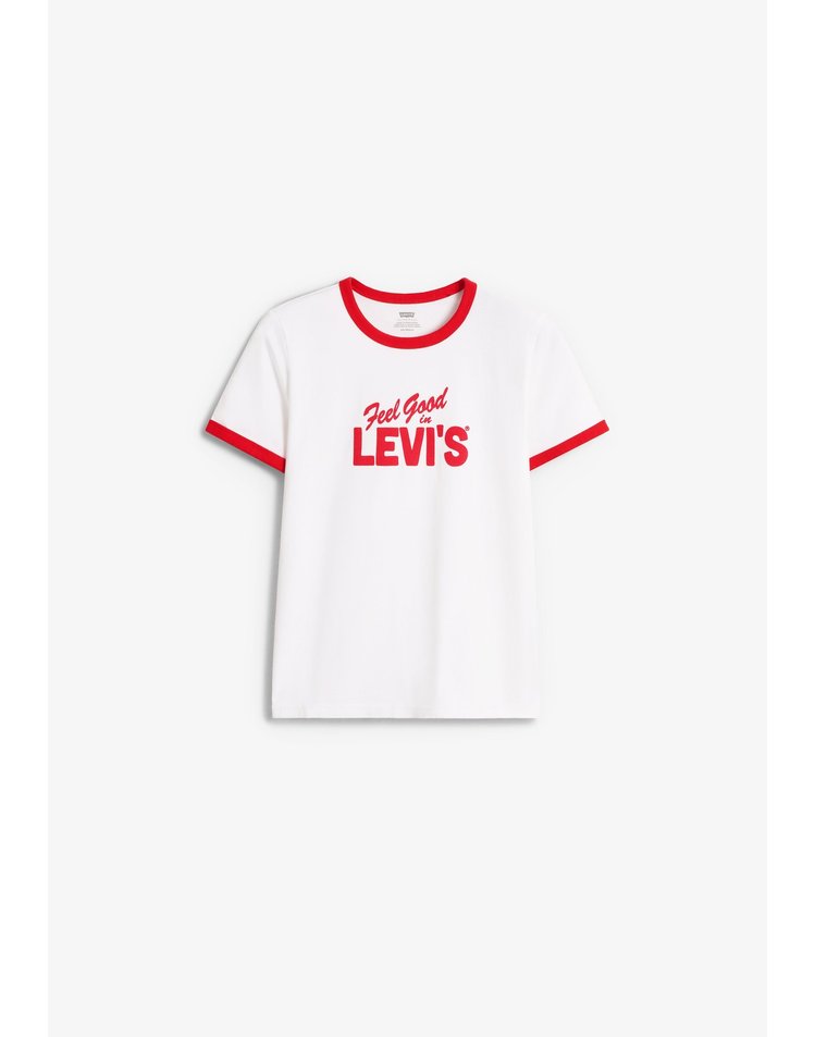 Levis 리바이스 그래픽 링거 반팔 티셔츠 70435 WHITE