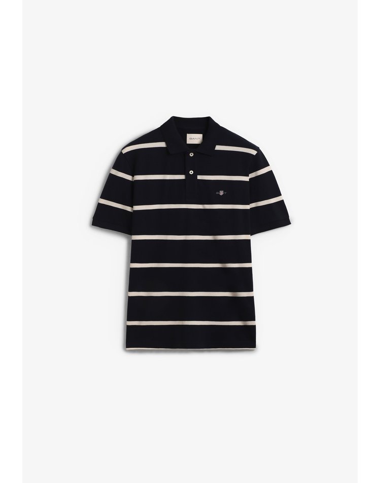 Gant [해외] [스칼퍼스] 간트 스트라이프 로고 반팔 폴로셔츠 <b>70823</b> NAVY