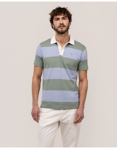 엘간소 스트라이프 반팔 럭비 폴로셔츠 1100s260062 VERDE