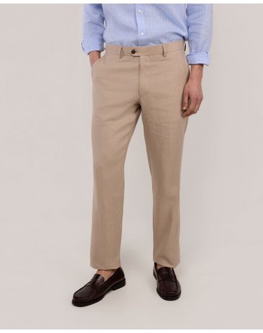 엘간소 린넨 레귤러핏 슬랙스 팬츠 1020s260078 BEIGE