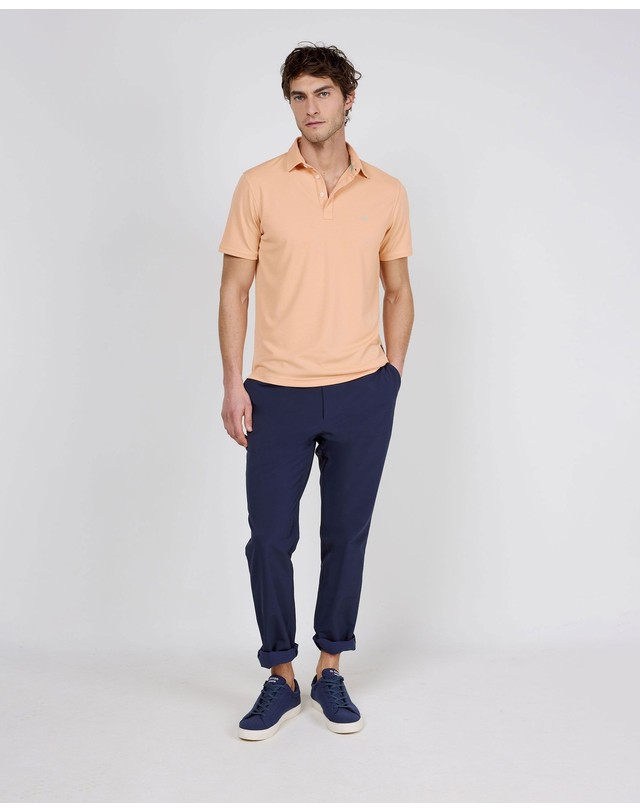 엘간소 엘간소 슬림핏 로고 반팔 폴로셔츠 1100s260025 NARANJA 피치 착용컷