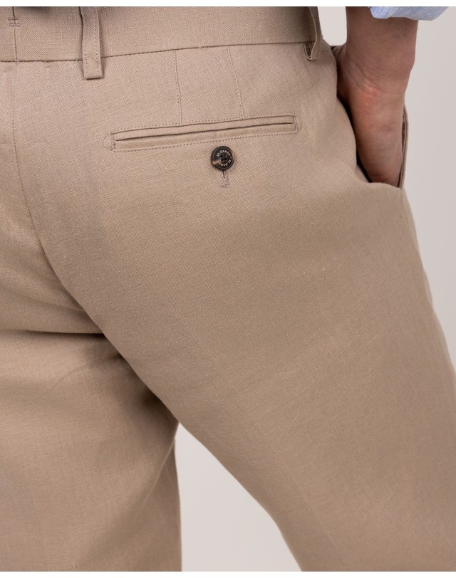 엘간소 엘간소 린넨 레귤러핏 슬랙스 팬츠 1020s260078 BEIGE 베이지 착용컷