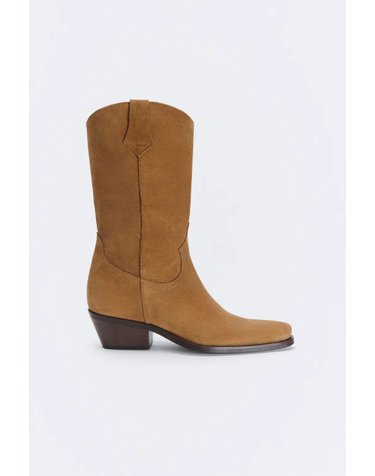 에세오에세 스웨이드 웨스턴 부츠 4cm 힐 305406-1080 CAMEL