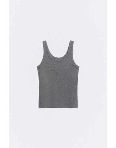 에세오에세 골지 코튼 라운드넥 탱크탑 305275-1090 GRIS VIGORE