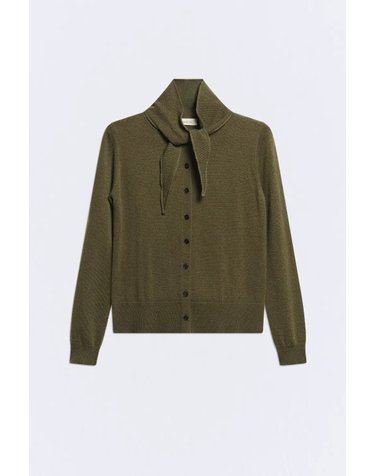 에세오에세 울 캐시미어 가디건 반다나 세트 305209-1060 DARK OLIVE