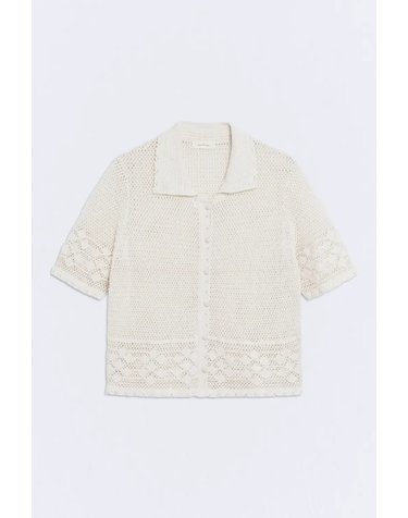 에세오에세 크로셰 오픈워크 반팔 가디건 304792-1010 OFF WHITE