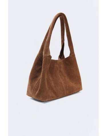 에세오에세 로고 스웨이드 숄더백 305233-1180 BROWN
