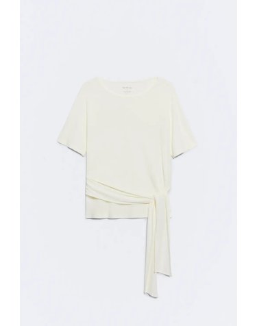에세오에세 라운드넥 타이 반팔 탑 305509-1010 OFF WHITE