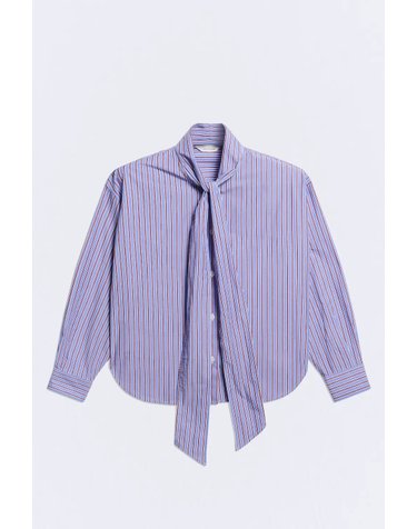 에세오에세 오버사이즈 리본넥 스트라이프 셔츠 305198-1170 BLUE STRIPES