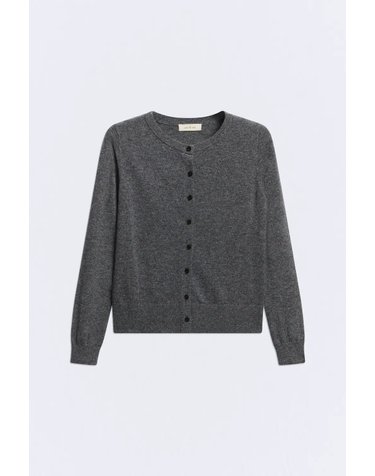 에세오에세 울 캐시미어 라운드넥 버튼 가디건 305209-1090 MEDIUM GREY
