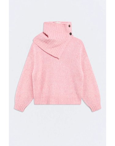 에세오에세 탈착 하이넥 울 니트 스웨터 305590-1030 DUSTY ROSE