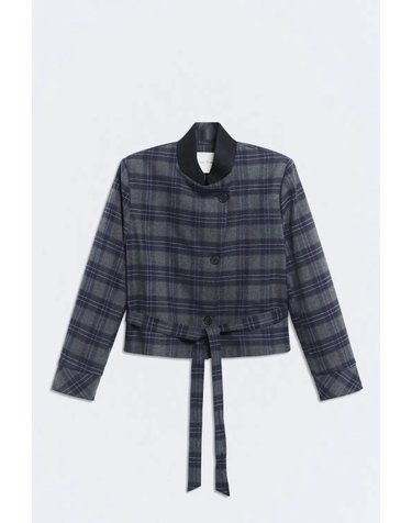 에세오에세 체크 크롭 블레이저 재킷 305585-1200 NAVY CHECKS