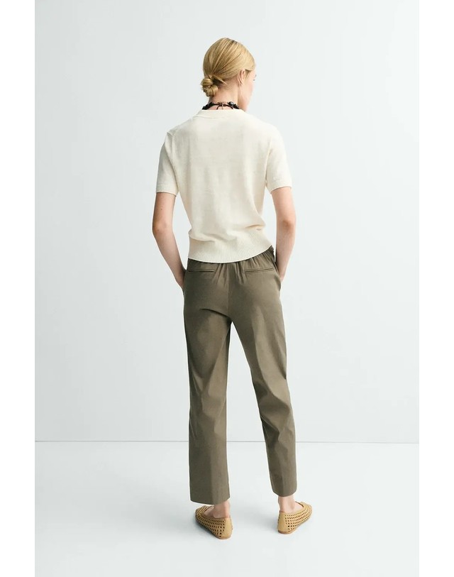 에쎄오에쎄 에세오에세 스트레이트 치노 크롭 팬츠 304487-1160 DUSTY GREEN 카키 착용컷