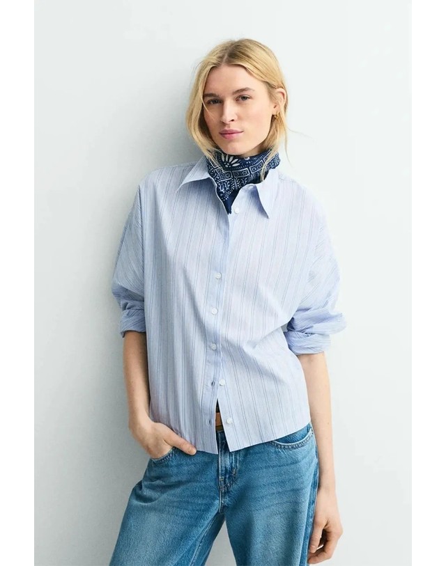 에쎄오에쎄 에세오에세 실크 반다나 스카프 304590-1180 NAVY 네이비 착용컷