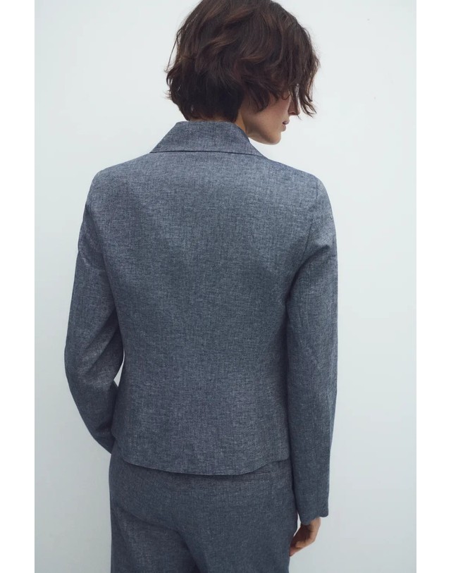 에쎄오에쎄 에세오에세 린넨 혼방 슬림핏 블레이저 304493-1210 NAVY MELANGE 네이비 착용컷