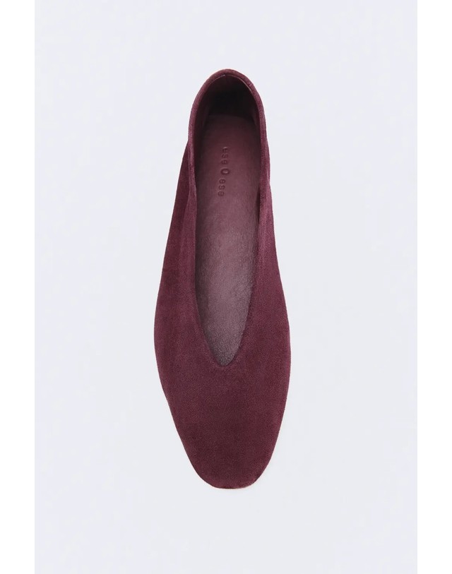 에쎄오에쎄 에세오에세 스웨이드 포인티 발레리나 플랫 304731-1180 BURGUNDY 레드 착용컷