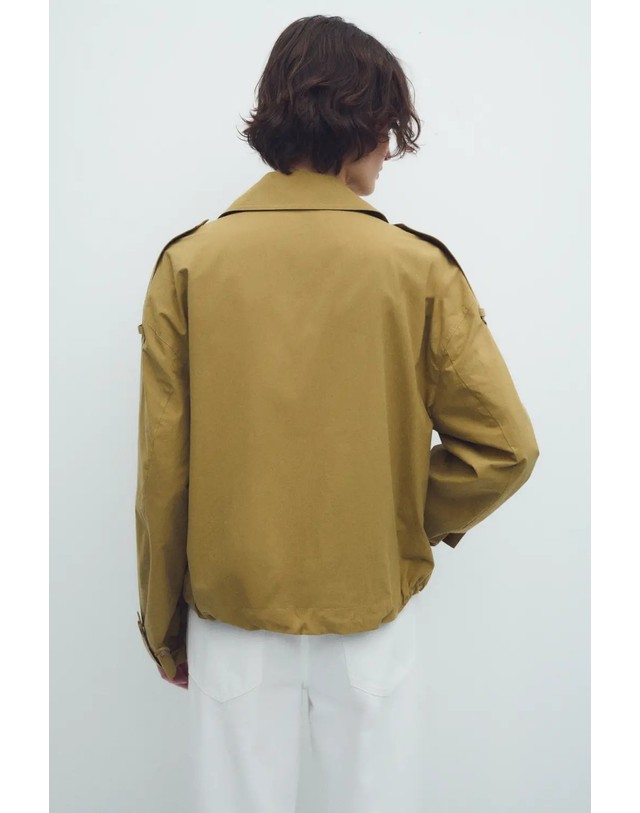 에쎄오에쎄 에세오에세 코튼 크롭 트렌치 코트 304467-1060 LIGHT OLIVE 카키 착용컷