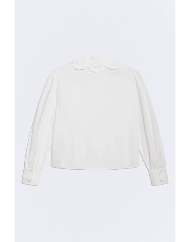 에쎄오에쎄 에세오에세 자수 칼라 레귤러핏 긴팔 셔츠 305199-1010 WHITE 화이트 착용컷