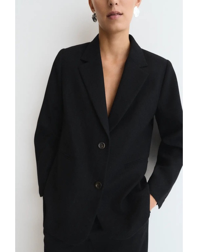 에쎄오에쎄 에세오에세 오버사이즈 울 혼방 블레이저 305351-1100 NEGRO 블랙 착용컷