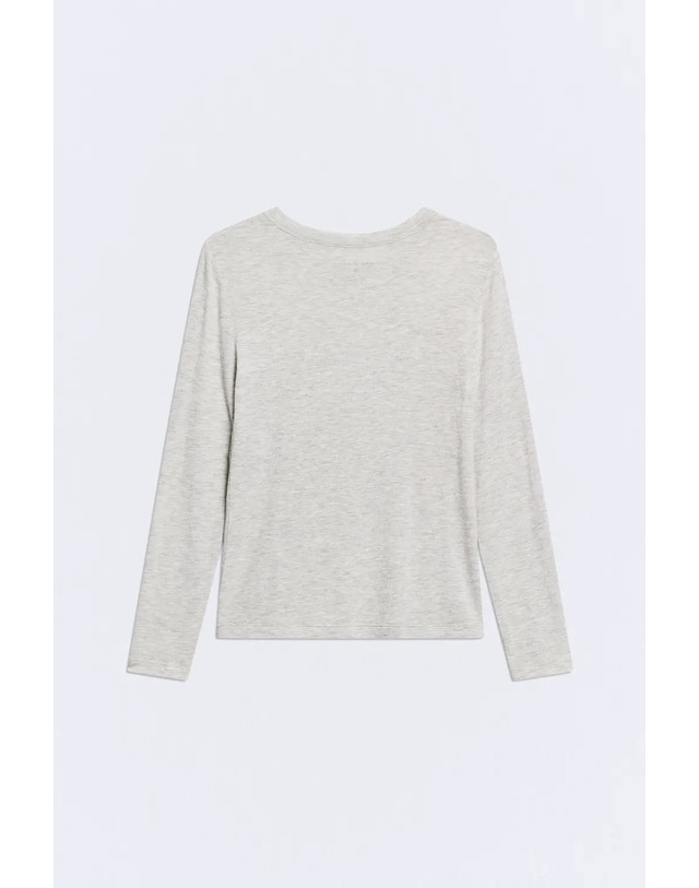 에쎄오에쎄 에세오에세 울 혼방 라운드넥 긴팔 티셔츠 305271-1090 GRIS MELANGE 그레이 착용컷
