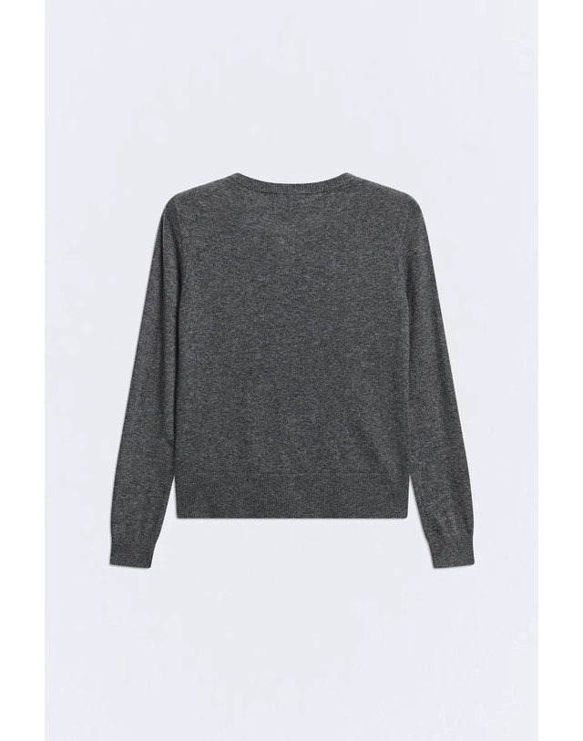 에쎄오에쎄 에세오에세 울 캐시미어 라운드넥 버튼 가디건 305209-1090 MEDIUM GREY 그레이 착용컷