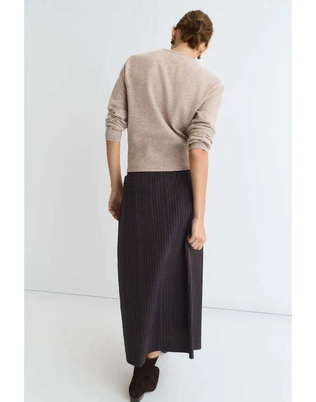 에쎄오에쎄 에세오에세 울 라운드넥 사이드 버튼 가디건 305504-1050 LIGHT TAUPE 베이지 착용컷