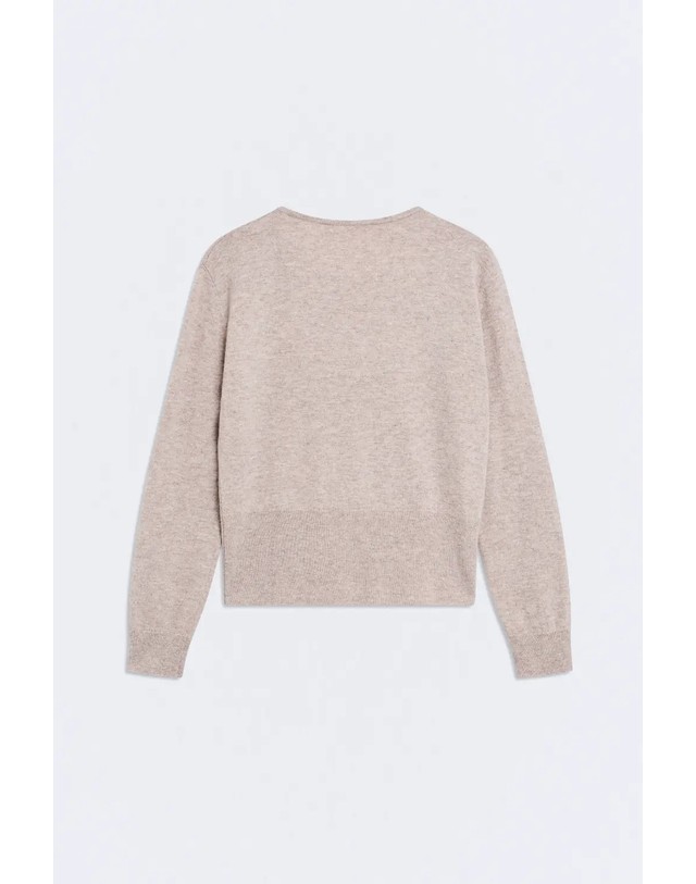 에쎄오에쎄 에세오에세 울 라운드넥 사이드 버튼 가디건 305504-1050 LIGHT TAUPE 베이지 착용컷