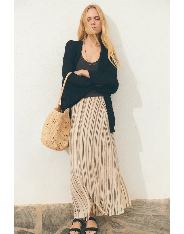 에쎄오에쎄 에세오에세 스트라이프 롱 스커트 304950-1170 STRIPES 멀티컬러 착용컷