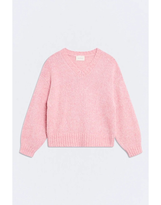 에쎄오에쎄 에세오에세 탈착 하이넥 울 니트 스웨터 305590-1030 DUSTY ROSE 핑크 착용컷