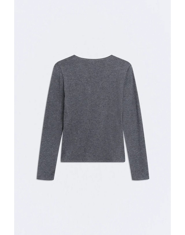 에쎄오에쎄 에세오에세 크로스 V넥 긴팔 티셔츠 305503-1090 GRIS MELANGE 그레이 착용컷