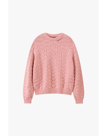누드프로젝트 오버핏 3D 니트 크루넥 스웨터 6856 PINK
