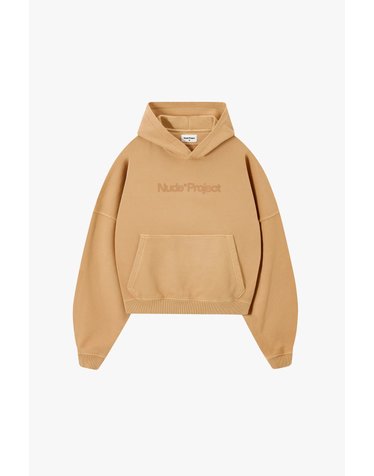누드프로젝트 박시핏 로고 퍼프 프린트 후디 7060 BEIGE